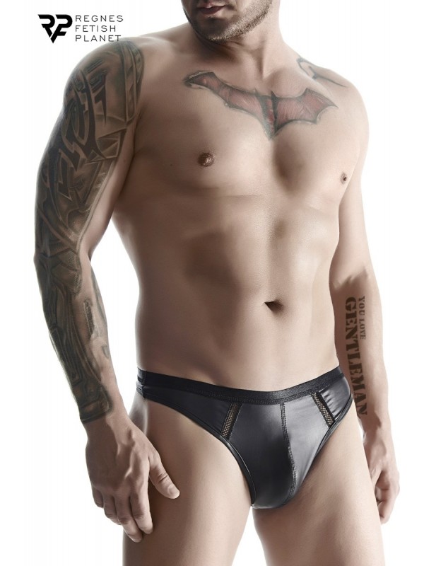 String wetlook noir - Regnes